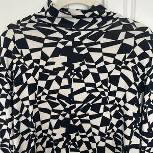 AVA + VIV Geometric Print Mock Turtleneck